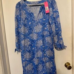 Lilly Pulitzer Blue and White Floral Dress